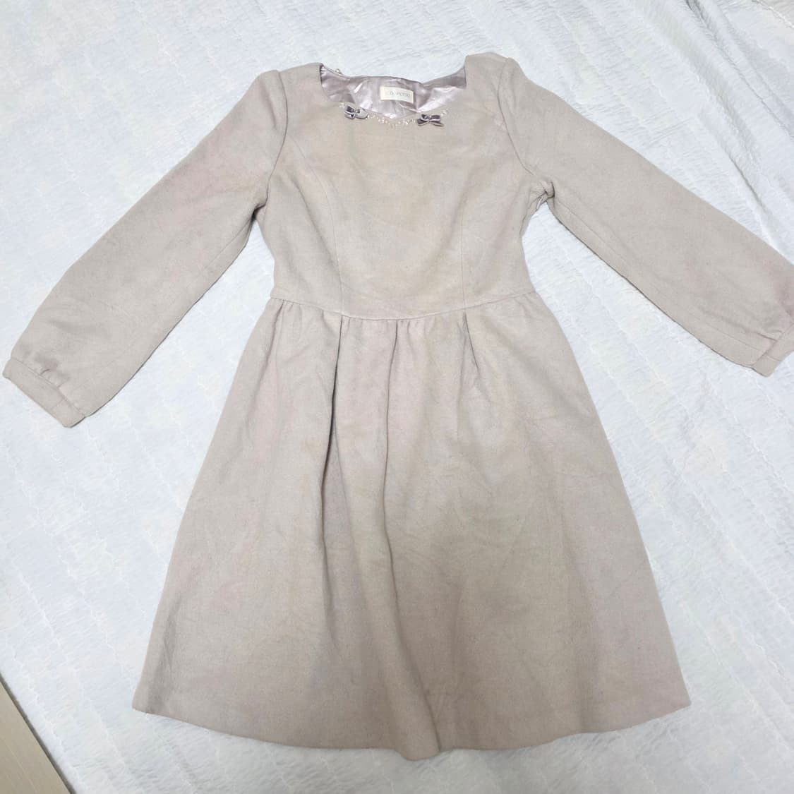 일본빈티지)히메라떼갸루 등포인트 코르셋 로맨틱 로리타 리본비즈 모직원피스 상품이미지4