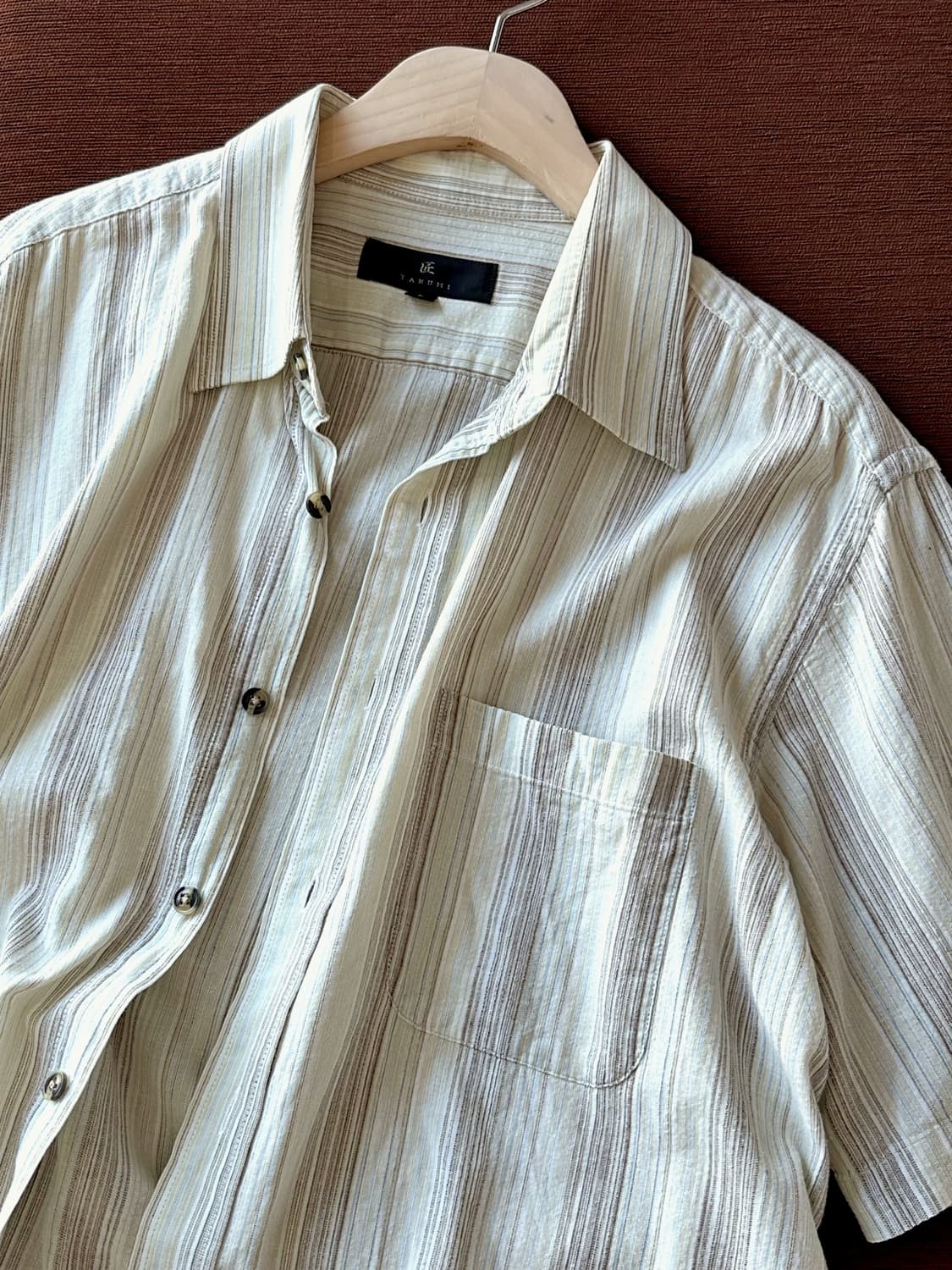 Light fabric natural check shirt 상품이미지1
