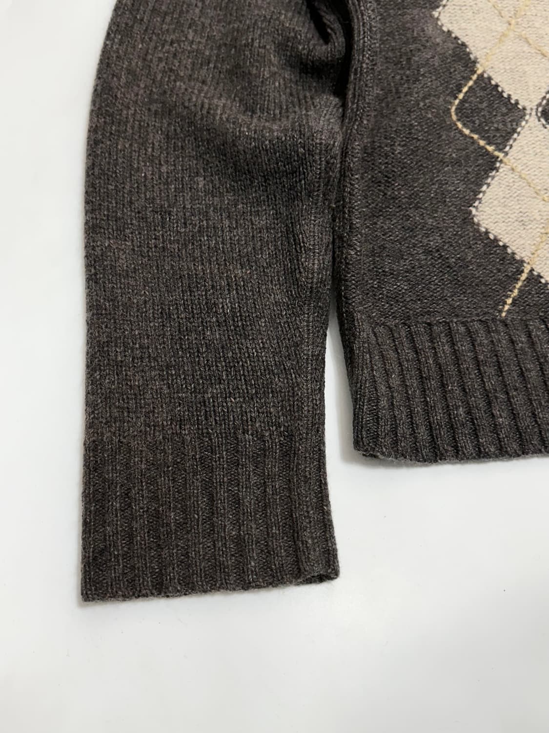 바나나리퍼블릭 울 캐시미어 브이넥 아가일 니트 상품이미지5