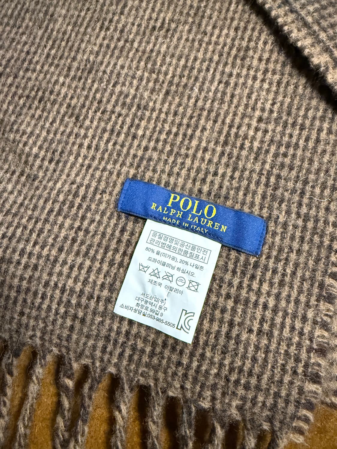 폴로 랄프로렌 POLO 글렌체크 울 머플러 브라운 상품이미지4