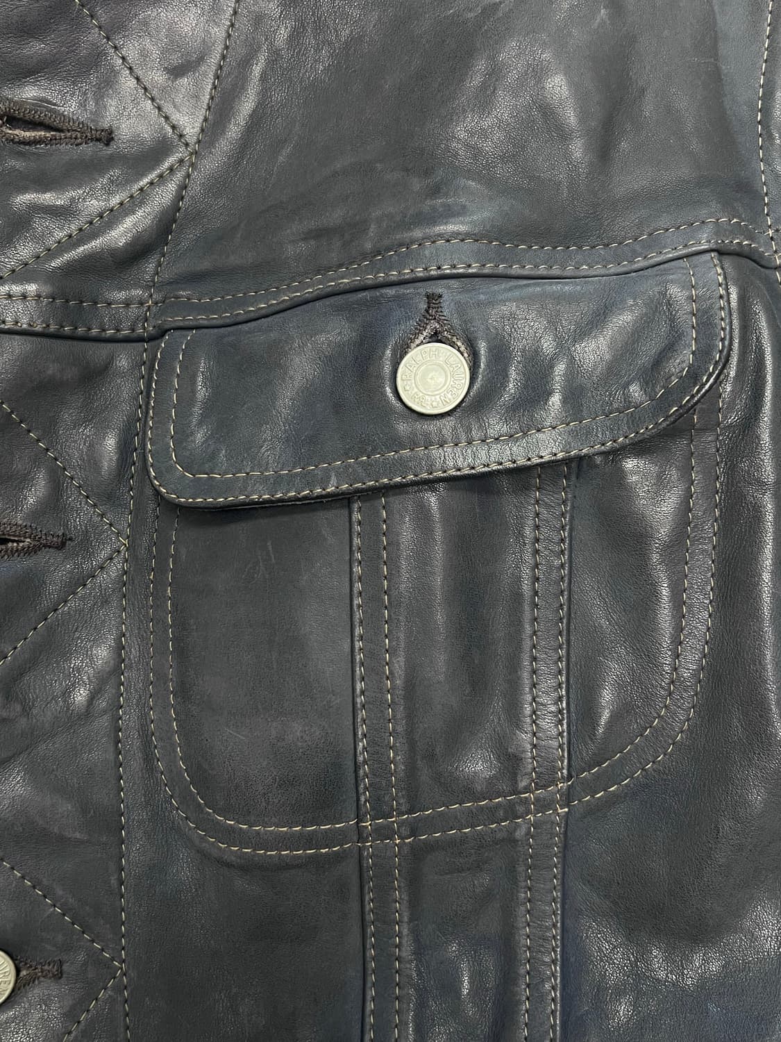 RRL Lot 271 인디고 다잉 레더자켓 상품이미지3