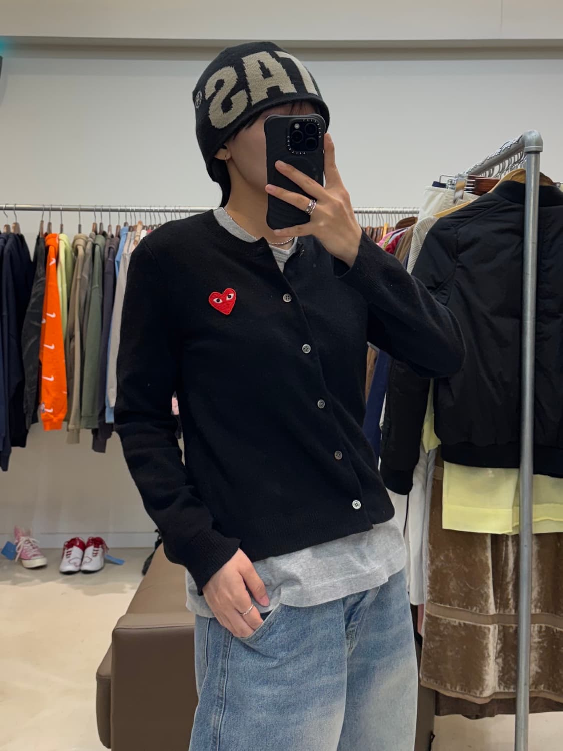 꼼데가르송 레드 하트 울 가디건  상품이미지8