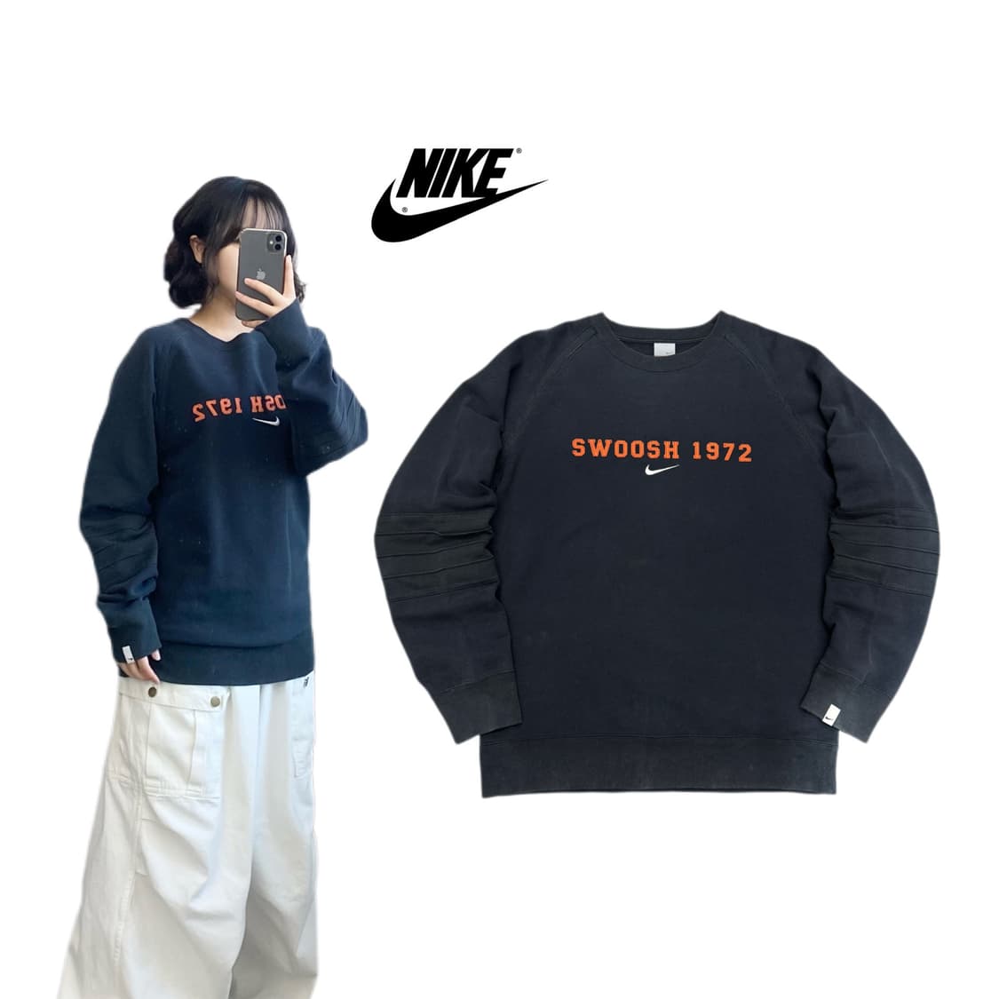 나이키 00s 스우시 올드스쿨 맨투맨 상품이미지1