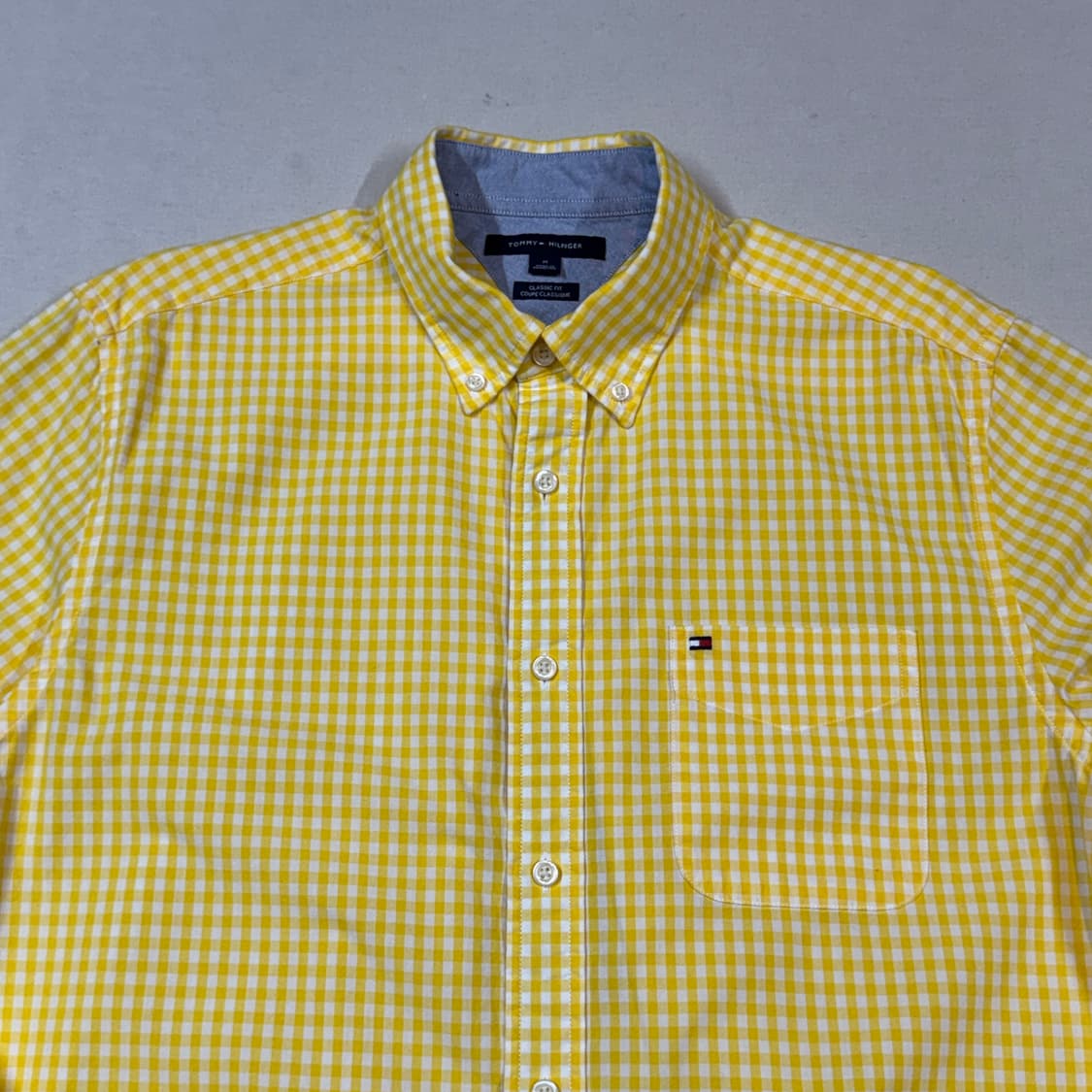 M) 타미힐피거 클래식핏 옐로우 깅엄 체크 셔츠 상품이미지3