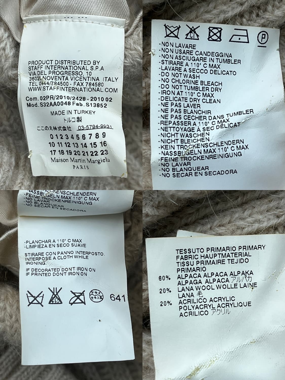MM6 메종 마르지엘라 10a/w 더플 스웨터 코트 상품이미지9