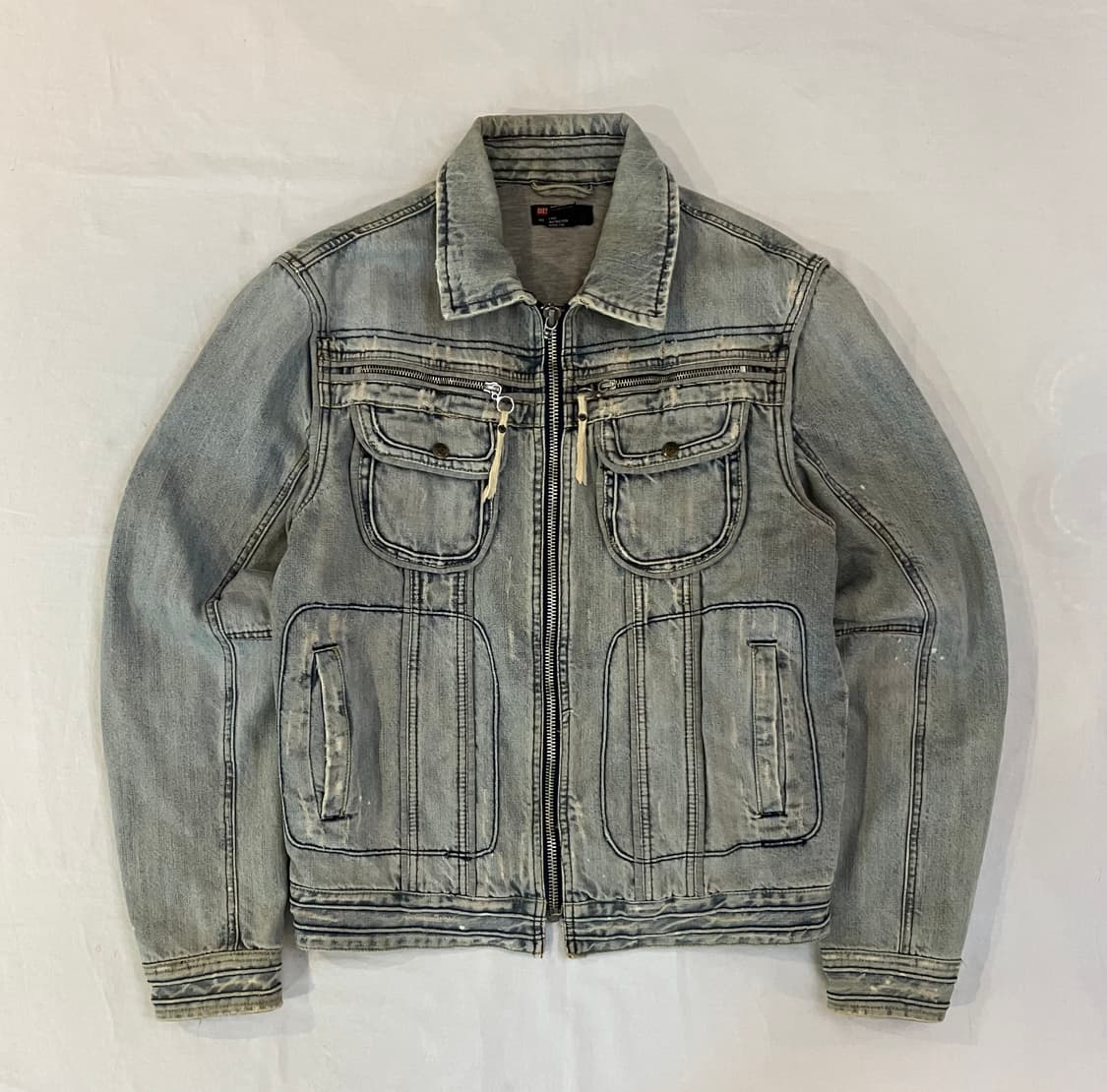 디젤 디스트레스트 바이커 데님자켓 상품이미지1