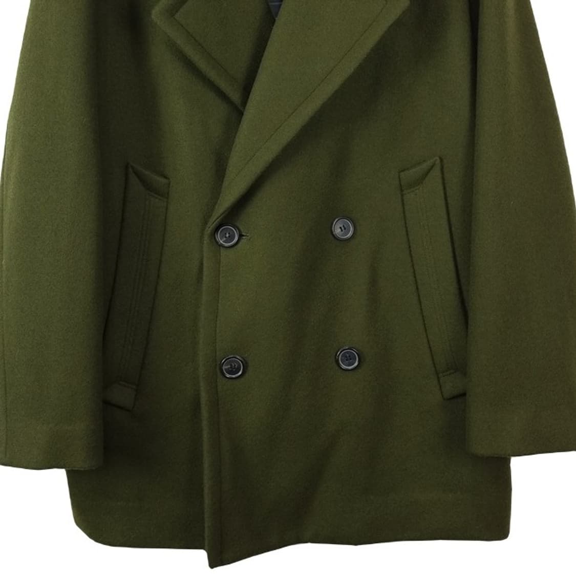 [일꼬르소] 오버핏 모직 더블 피코트 카키 M19643 상품이미지5