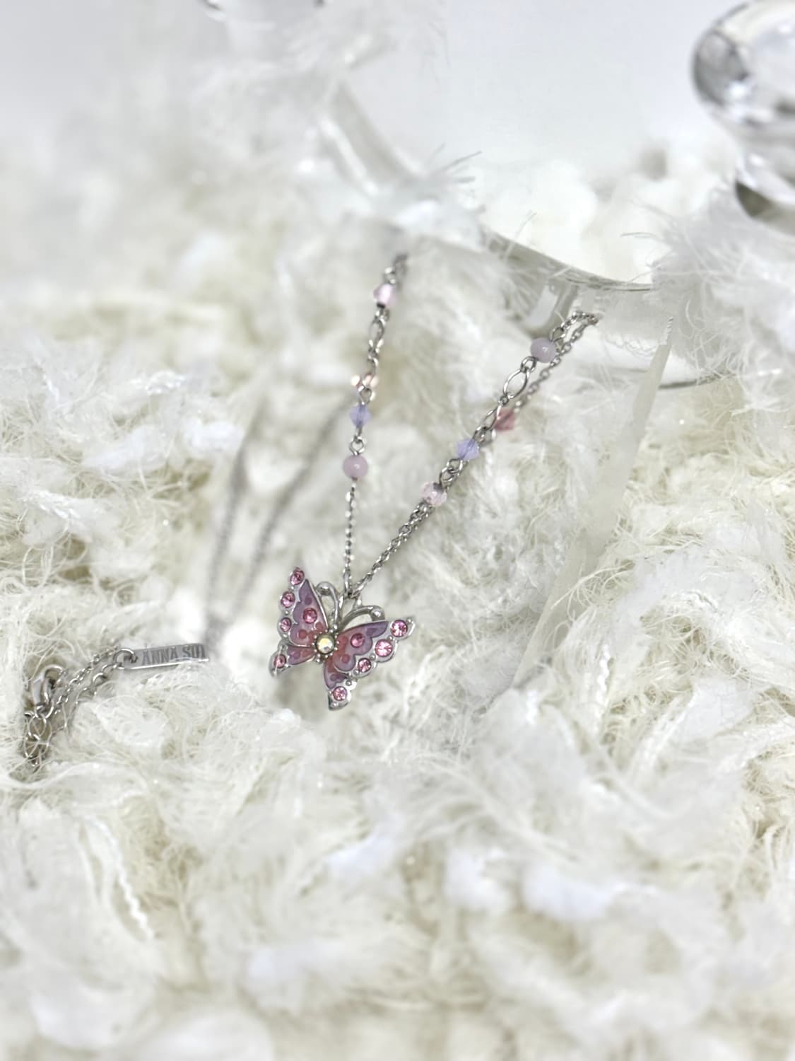 Anna Sui 시그니처 핑크 버터플라이 목걸이 상품이미지1