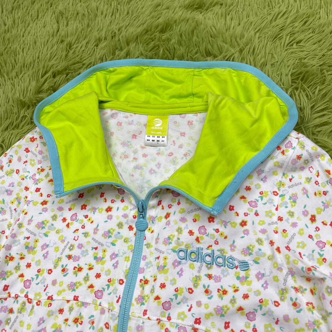 아디다스 플라워 프린팅 풀 집 후드 스웻 자켓 상품이미지2