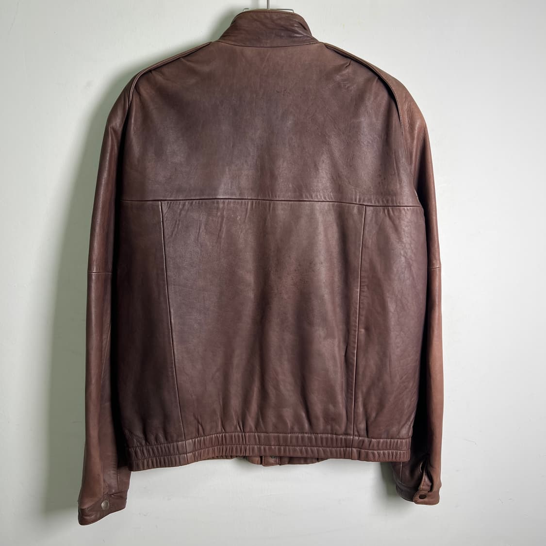 Remy 버건디 래글런 레더 자켓 40 상품이미지6