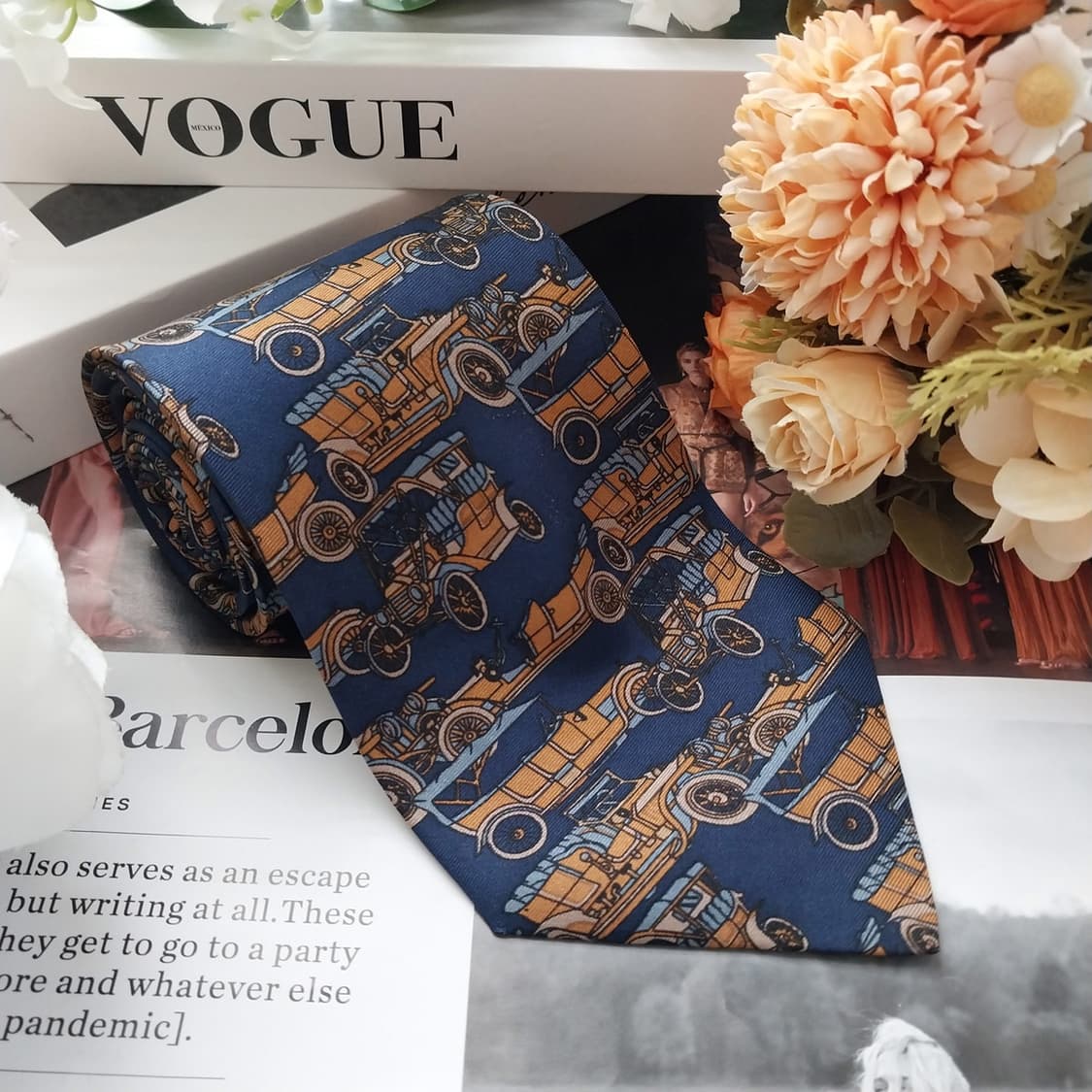 루치아노 소프라니 자동차 패턴 넥타이 9.4cm A+등급 K1764 상품이미지2