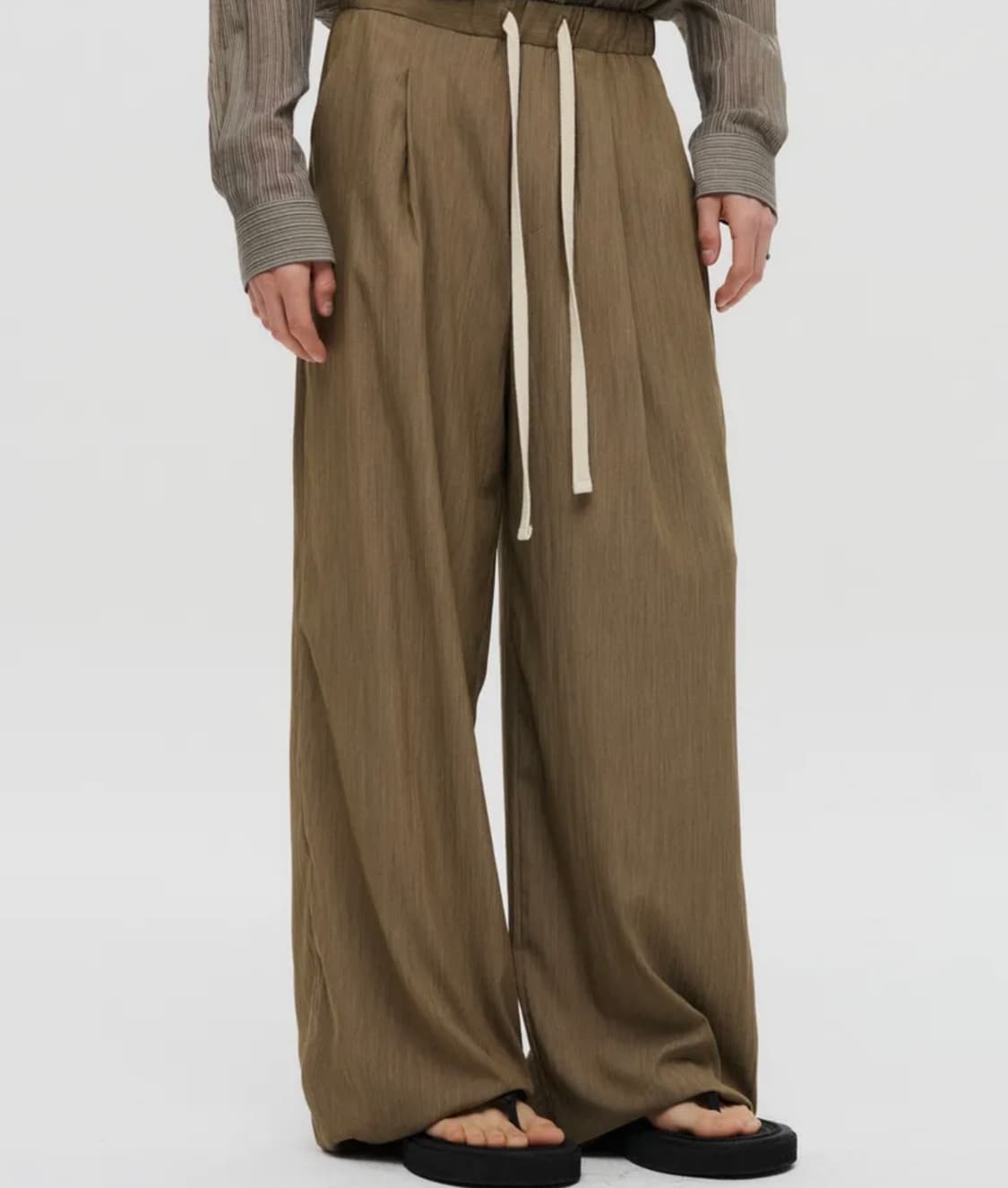 DNSR 썸머 원턱 와이드 팬츠 베이지 M size 상품이미지2