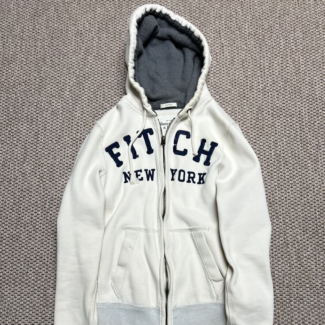 [M] 아베크로 후드집업 화이트 상품이미지1