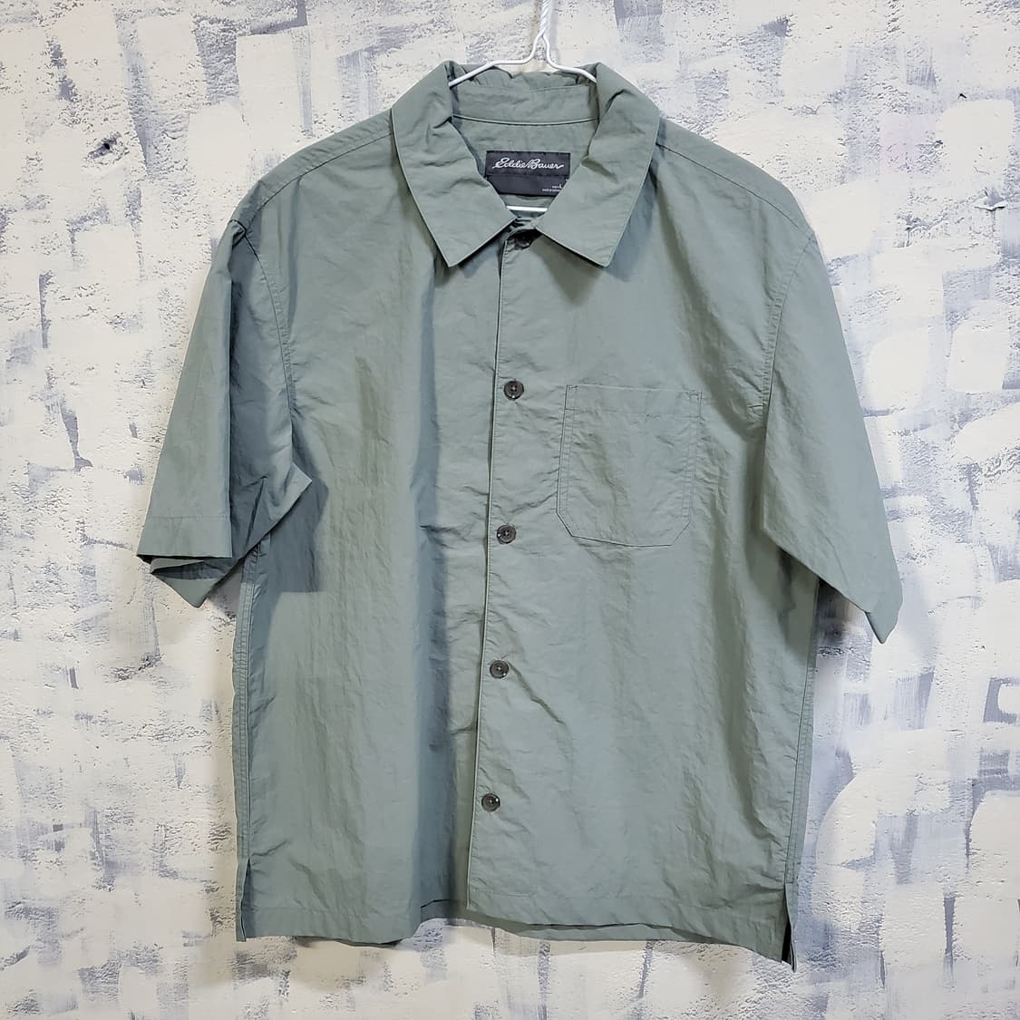 에디바우어 바스락 반팔 셔츠 그린  상품이미지1