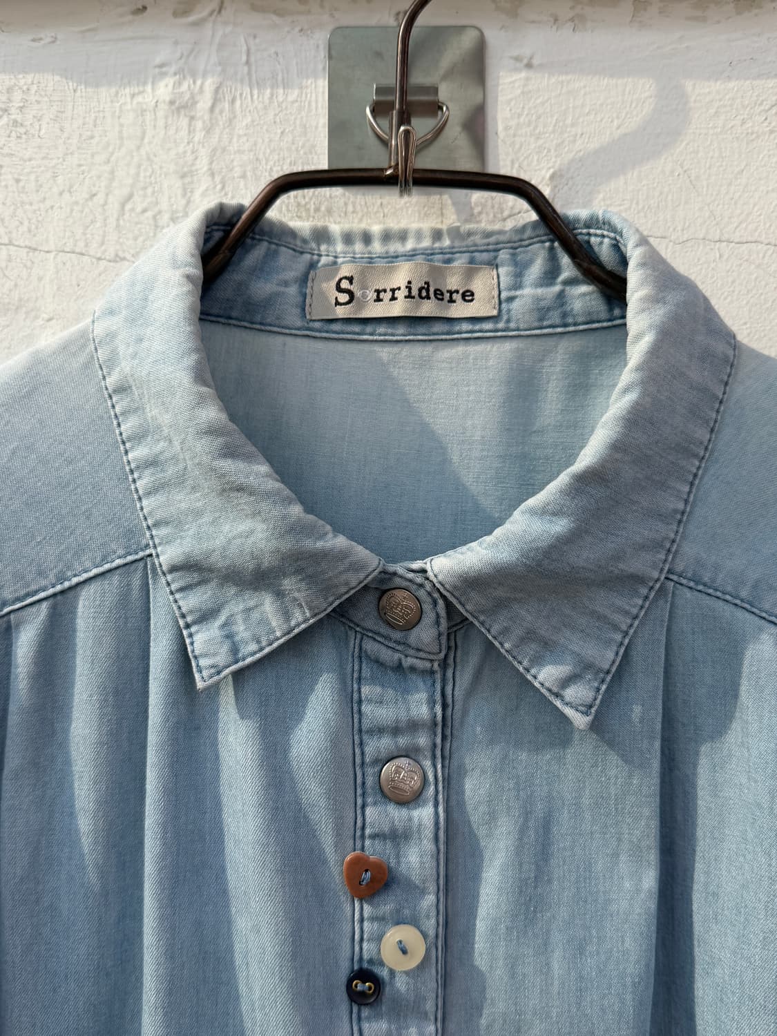 Sorridere 버튼 엠벨리시드 데님 원피스 L 상품이미지2