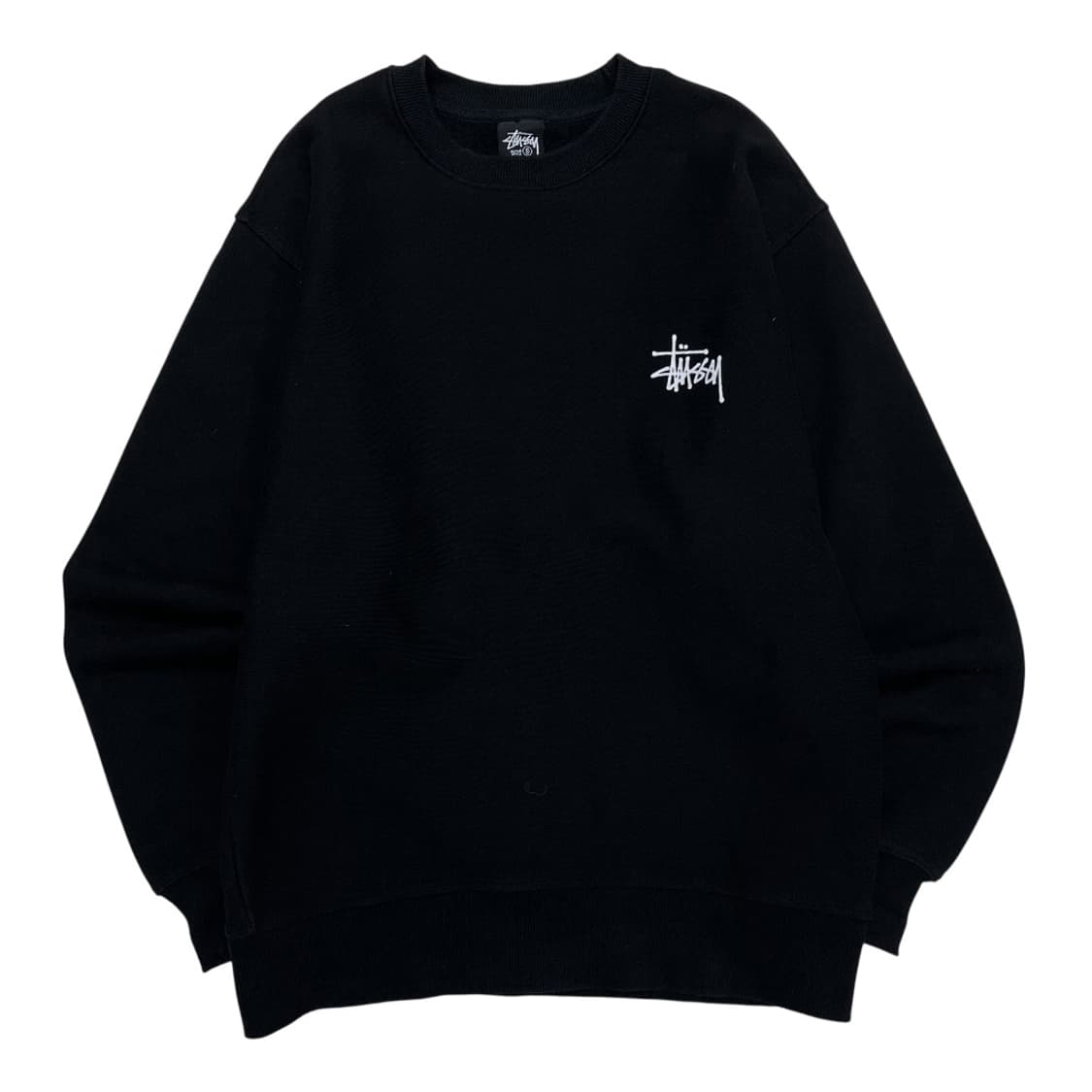 스투시 백로고 블랙 맨투맨 S 상품이미지3