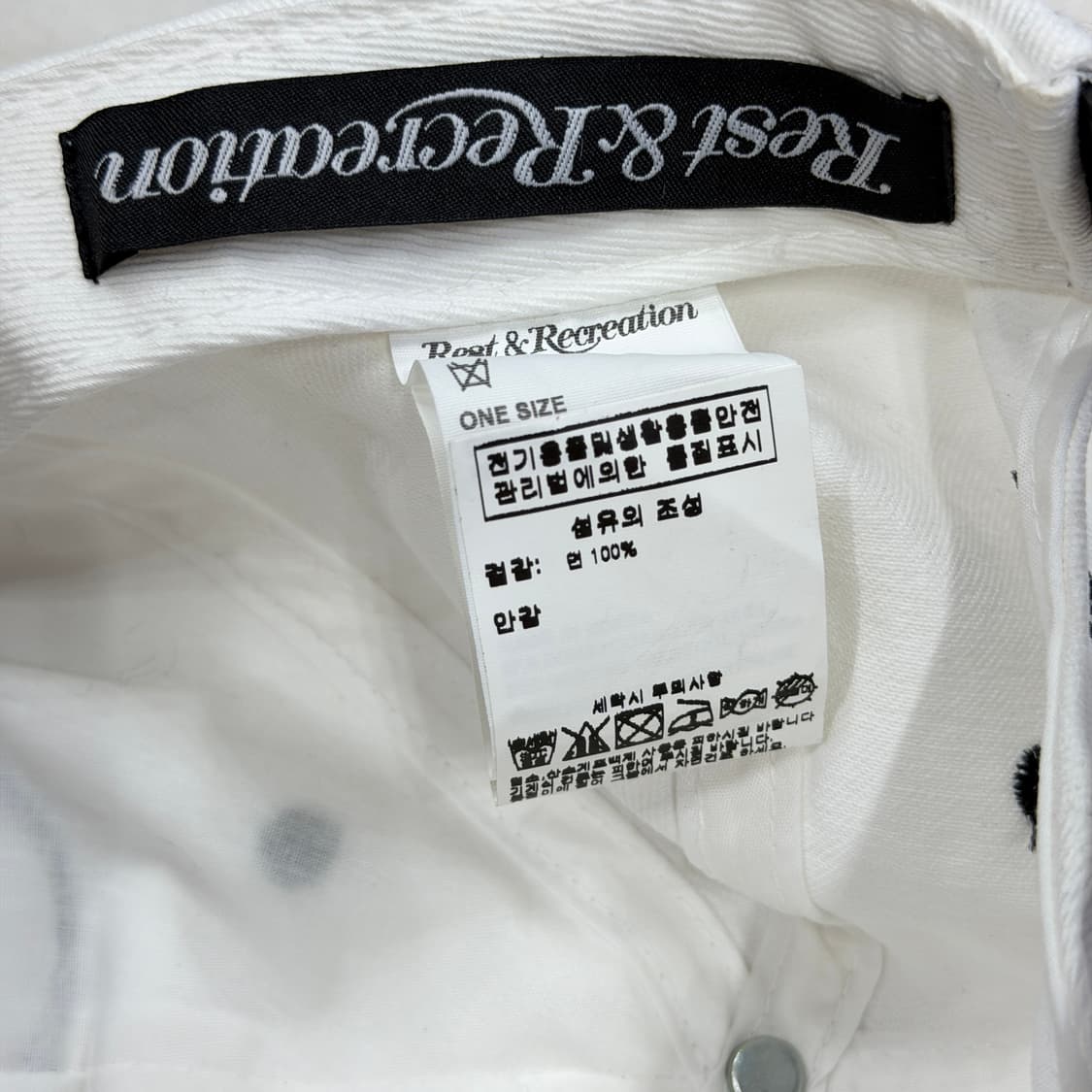 레스트앤레크레이션 패치 로고 볼캡 모자 화이트 블랙 상품이미지6