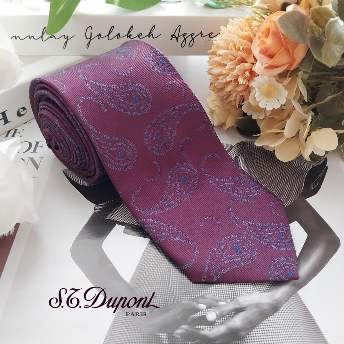 듀퐁 실크 퍼플 페이즐리 넥타이 8.1cm A+등급 K2157
 상품이미지1