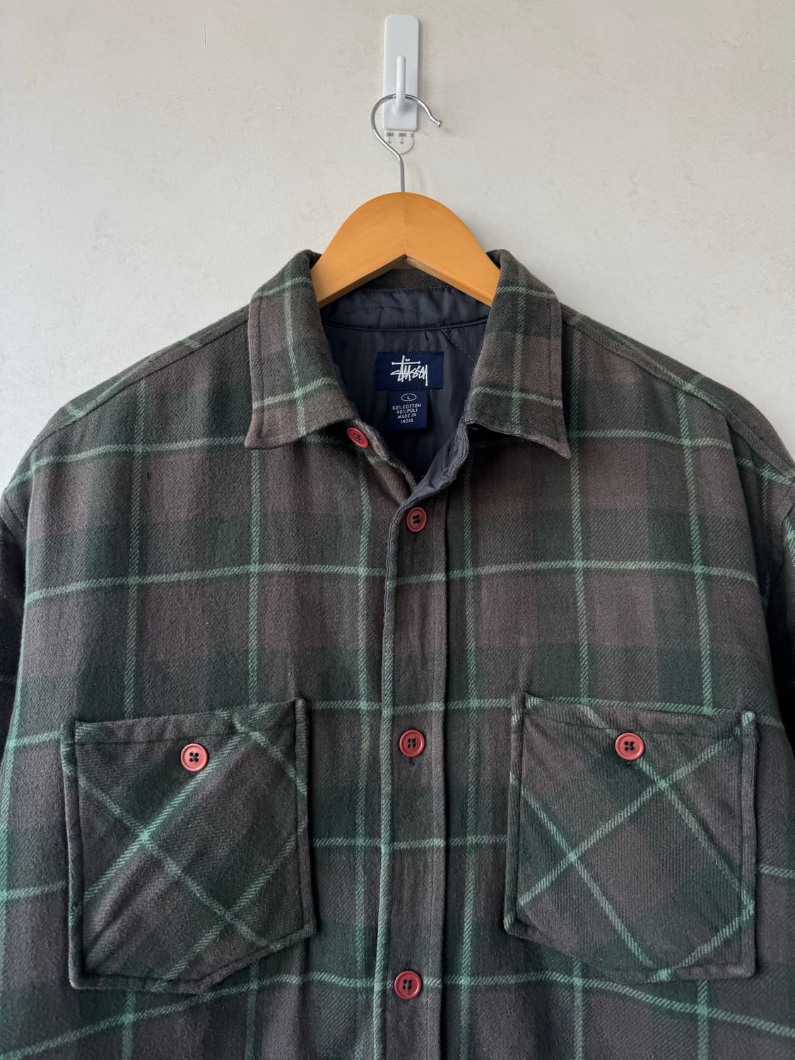 00s 스투시 라인 체크 셔츠 자켓 상품이미지5