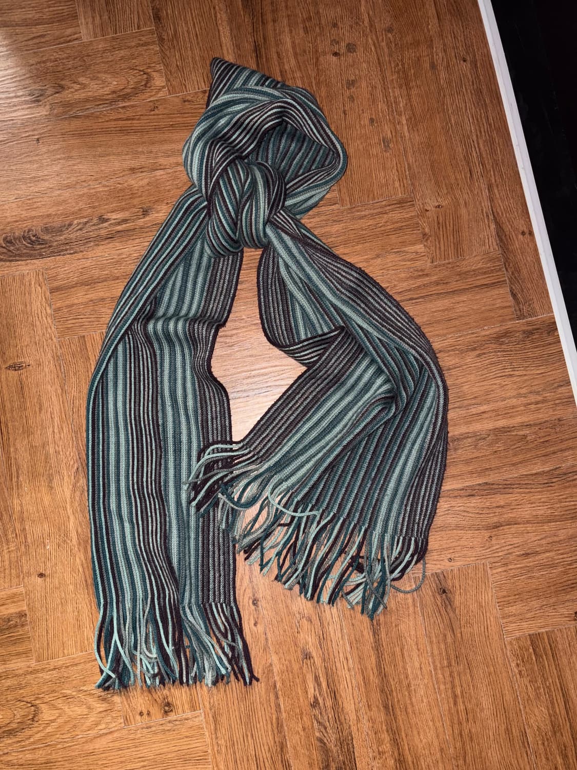 빈티지 민트 스트라이프 머플러 상품이미지3