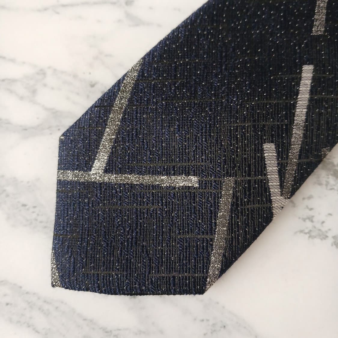 ZIOZIA 지오지아 넥타이 네이비 패턴 S~A+등급 E895
 상품이미지7