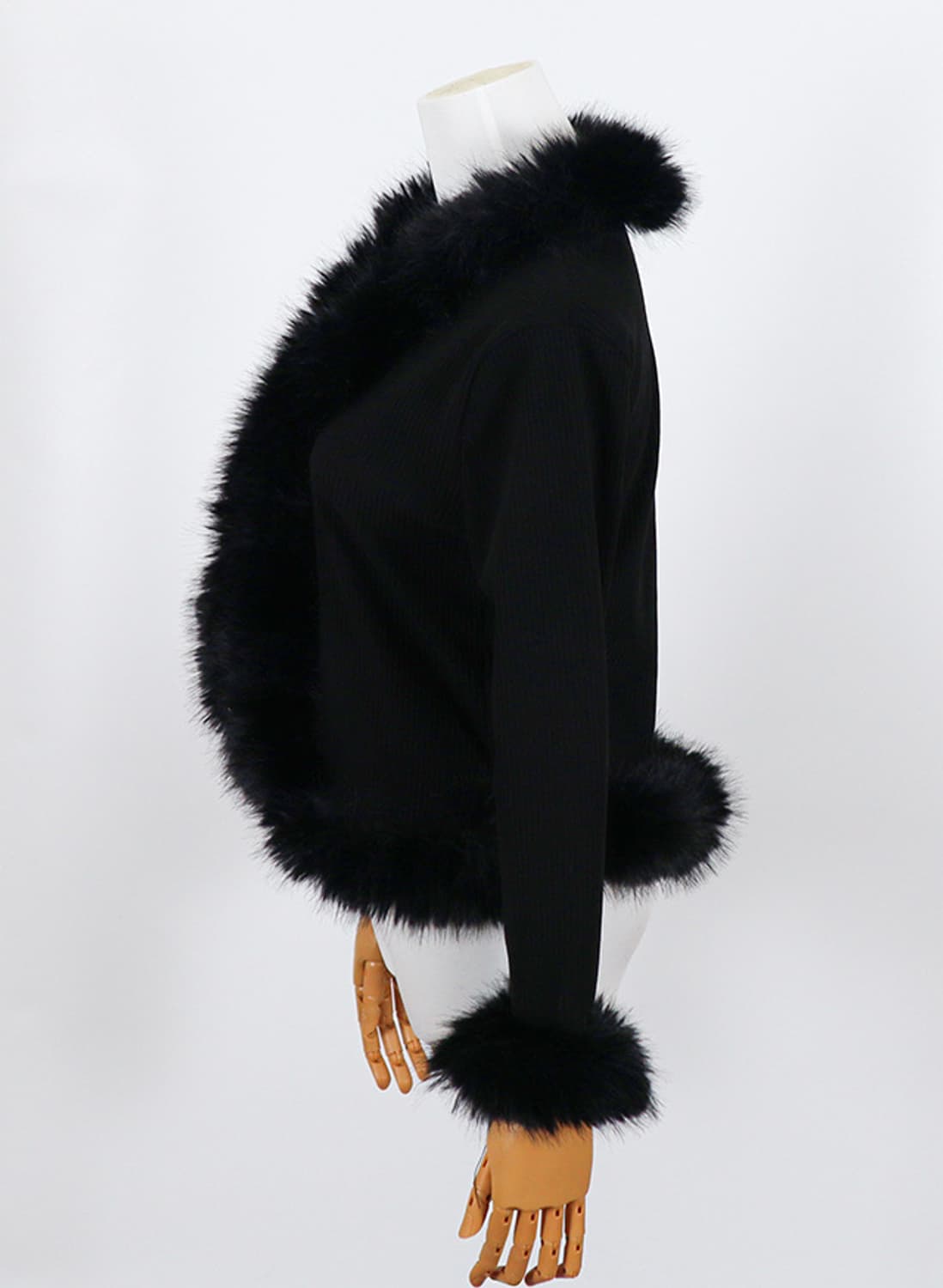 연말 파티룩 퍼트리밍 가디건 블랙 상품이미지2