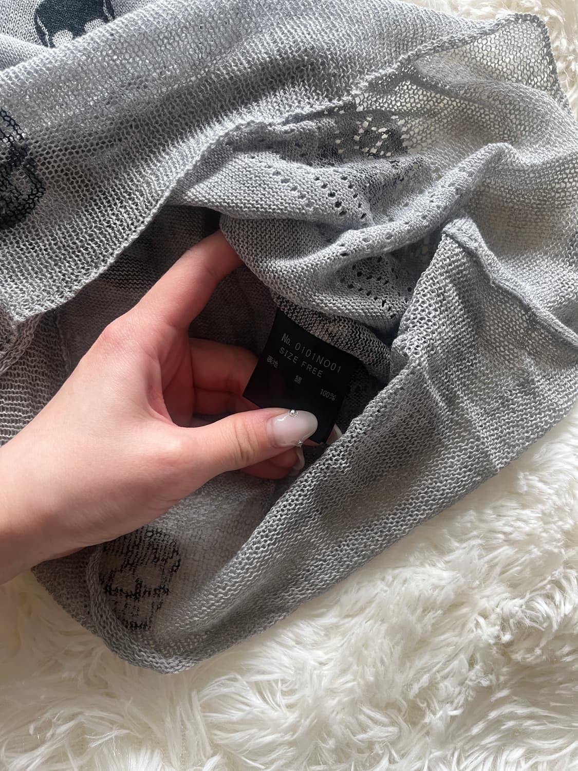 히스테릭 글래머 해골 스컬 올오버 그래픽 레이스 니트 반팔 티셔츠 튜닉 상품이미지6