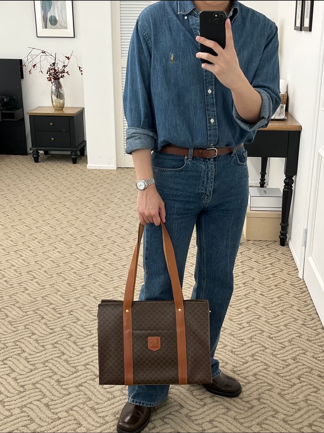CELINE 셀린느 마카담 쇼퍼백 숄더백 주우재백 정품 상품이미지8