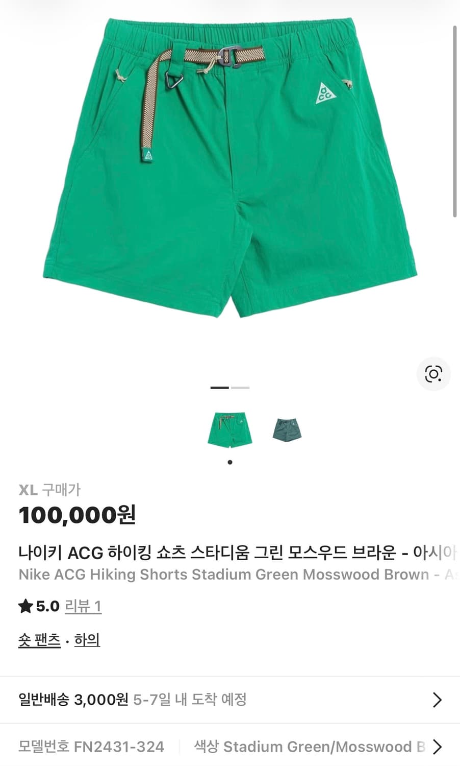 나이키 ACG 하이킹 쇼츠 반바지 (새제품.L ) 상품이미지1