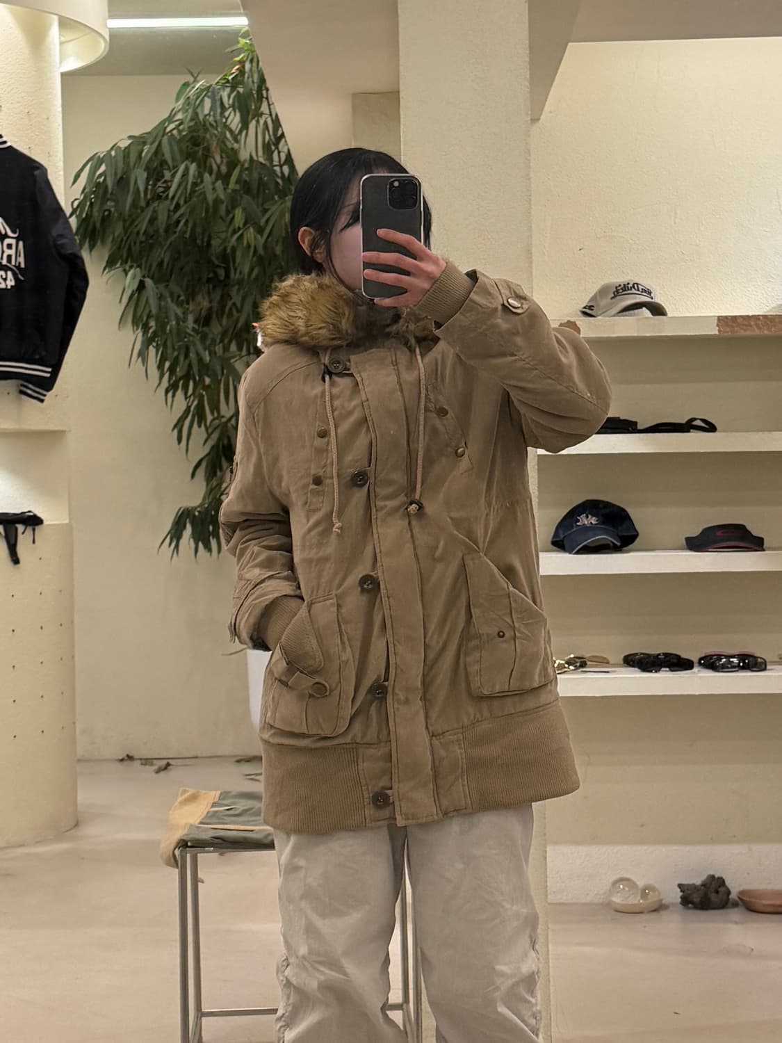 빈티지 y2k 퍼 야상 자켓 U286 상품이미지1