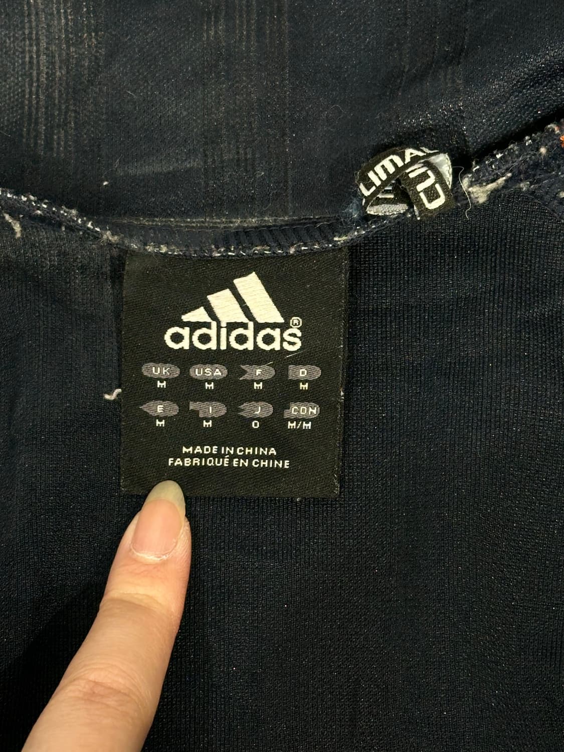 아디다스 빅 로고 네이비 오렌지 삼선 트랙탑 져지 M 상품이미지7