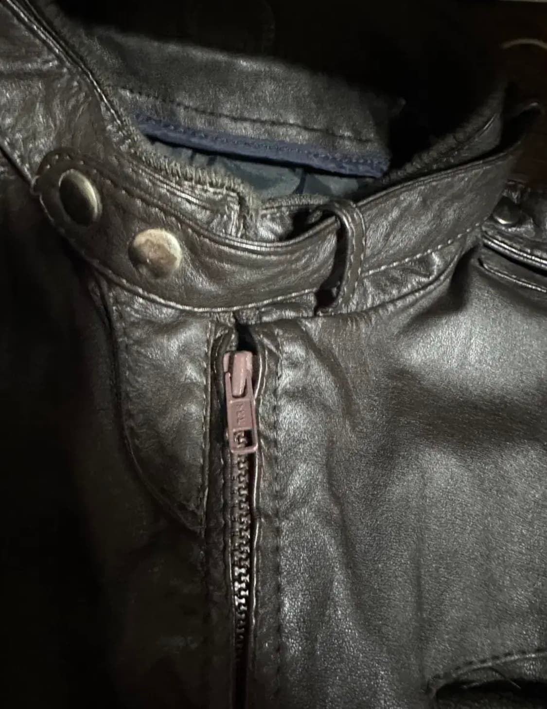 멤버스온리 브라운 가죽 봄버자켓 상품이미지6