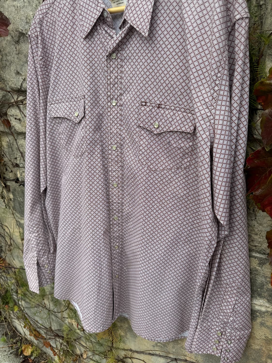 빈티지 랭글러 문양 패턴 웨스턴 셔츠 브라운 xl 상품이미지3