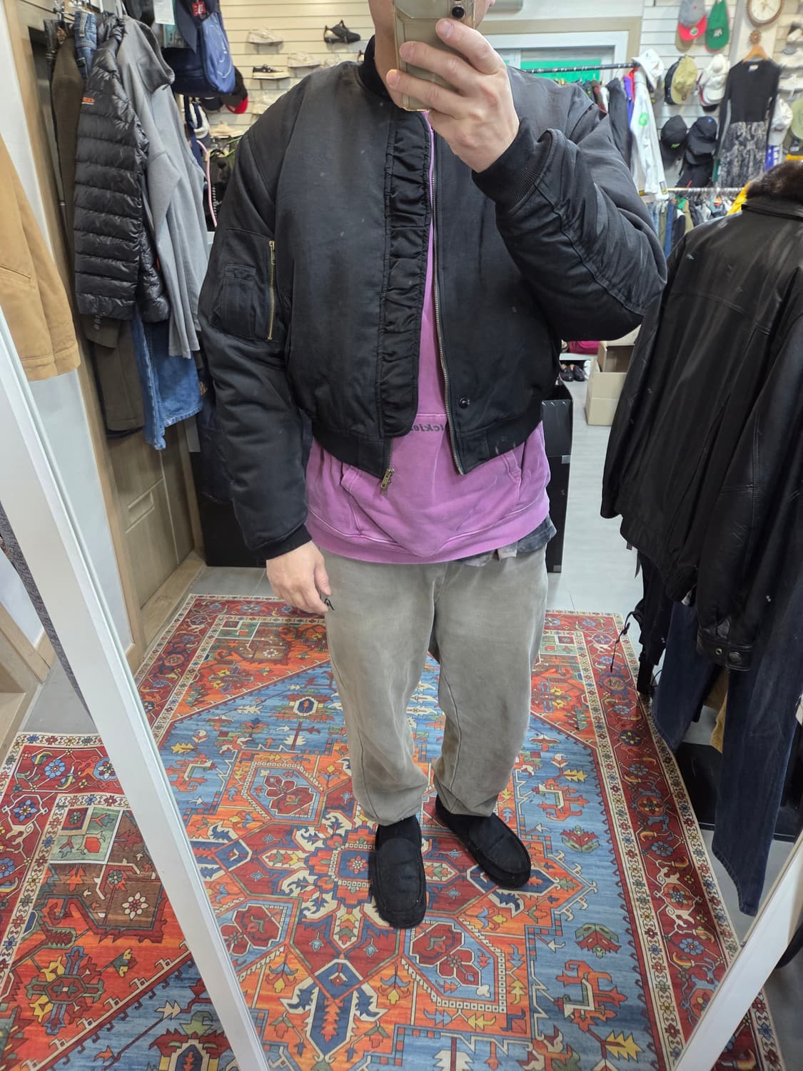 빈티지 vulcan store 투웨이 셔링 항공 크롭 패딩자켓 m 상품이미지10