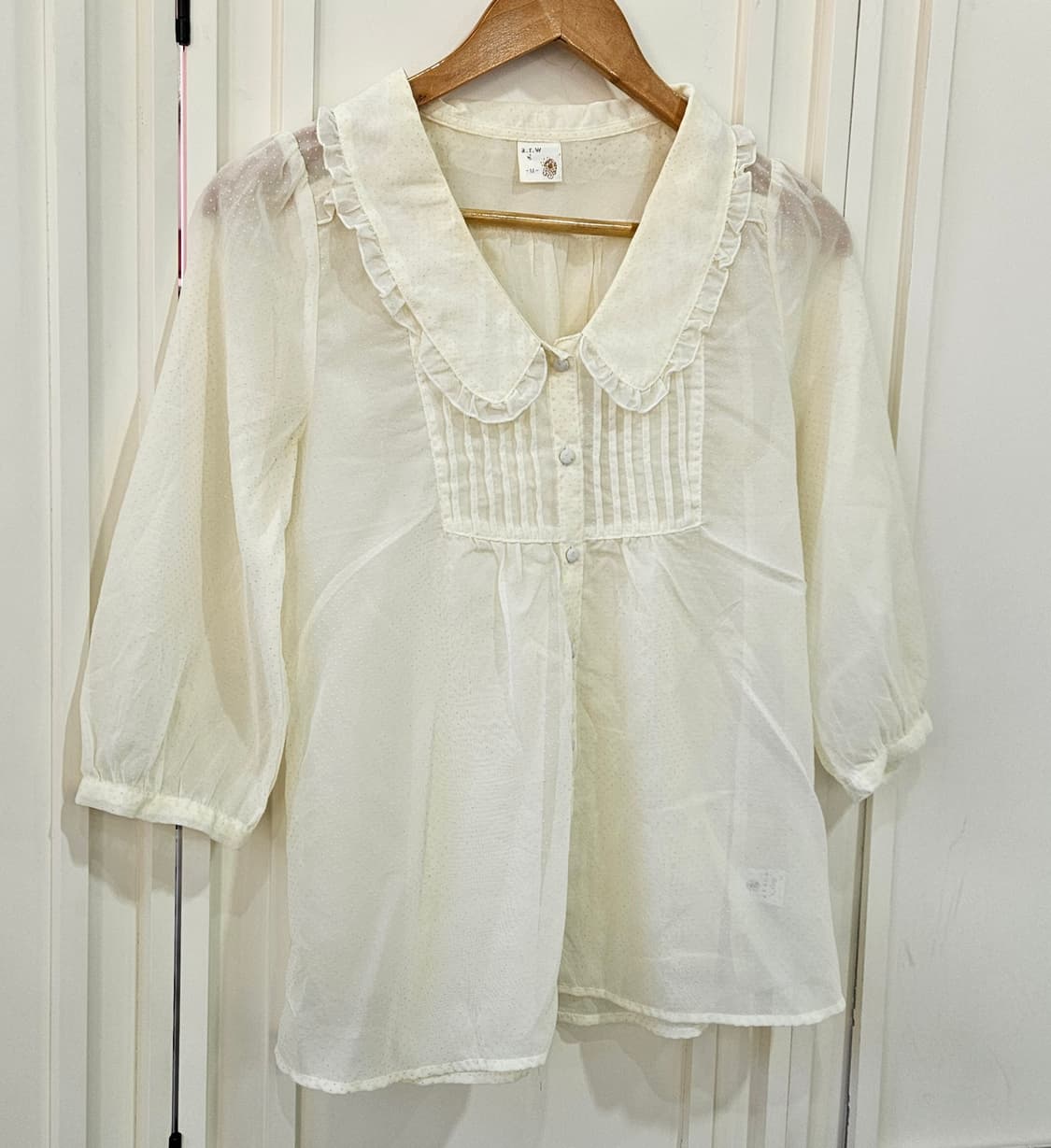 레이스 칼라 블라우스 아이보리 7부 상품이미지2