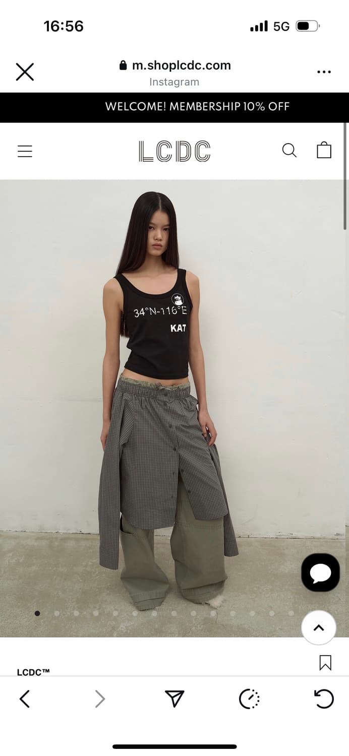 LCDC CHECKED BUTTON-UP SKIRT (GREY) 상품이미지1
