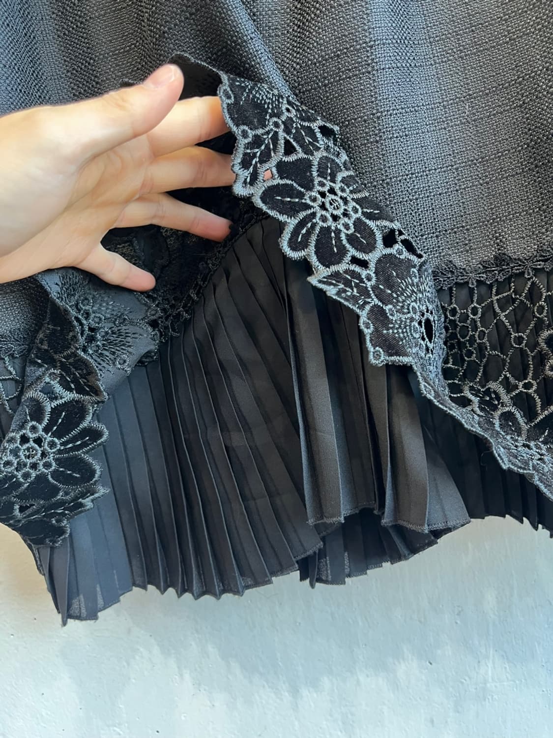 액시즈팜 레이스 스커트 치마 블랙 상품이미지4