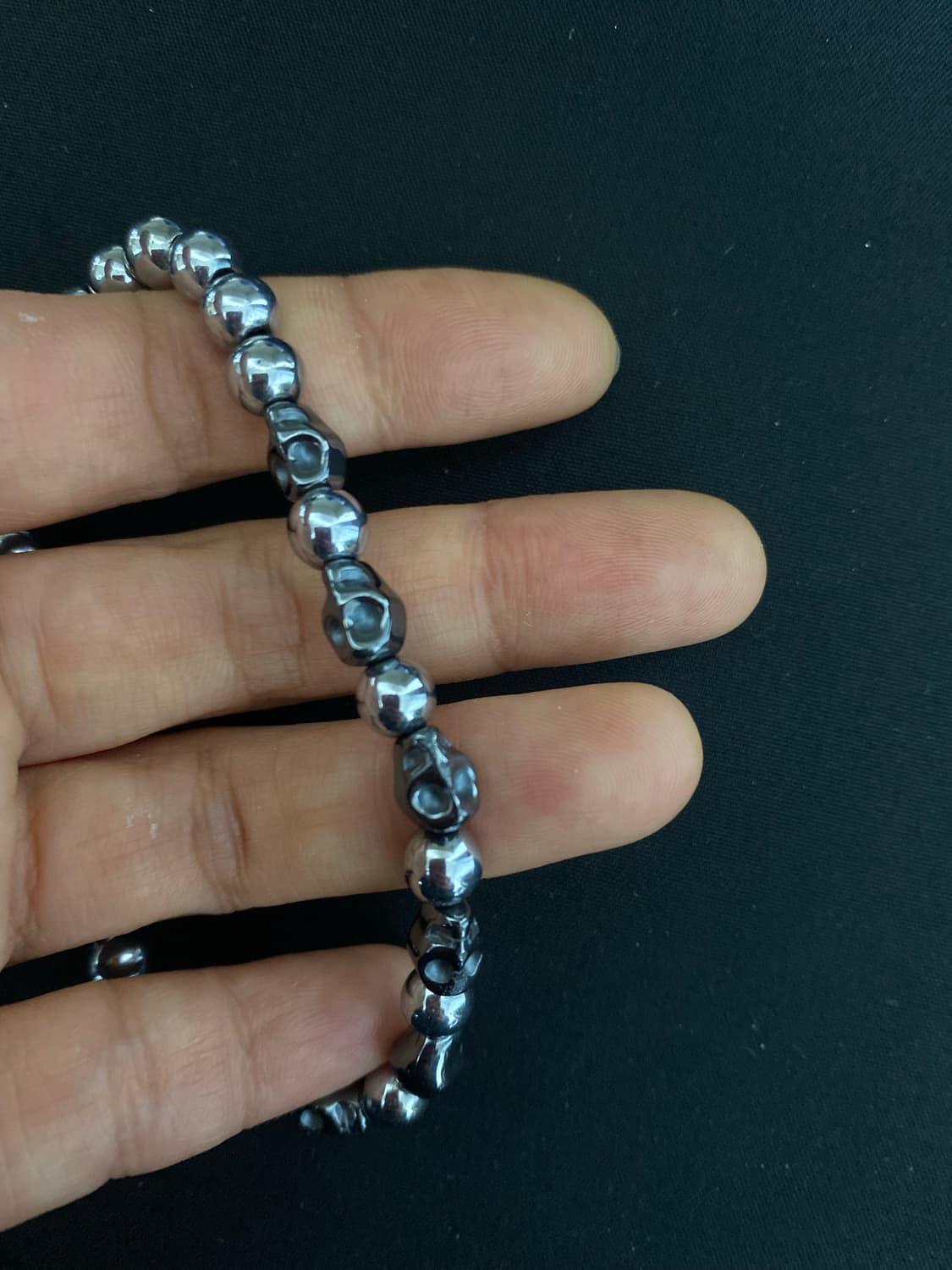 스컬 헤마타이트 팔찌 상품이미지5