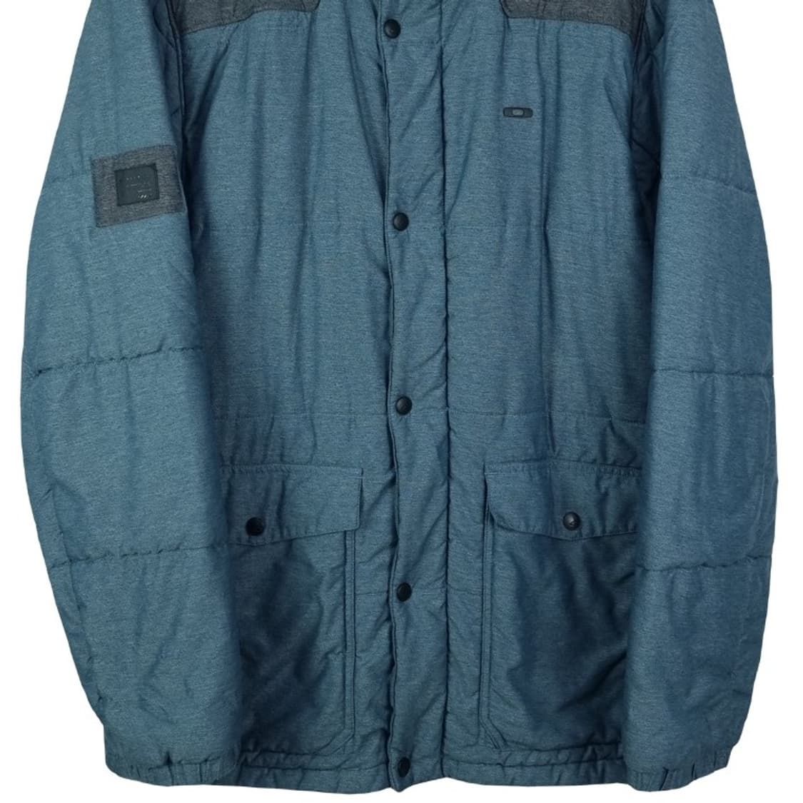 오클리 로고 패치 데님 후드 패딩 M16778 상품이미지5