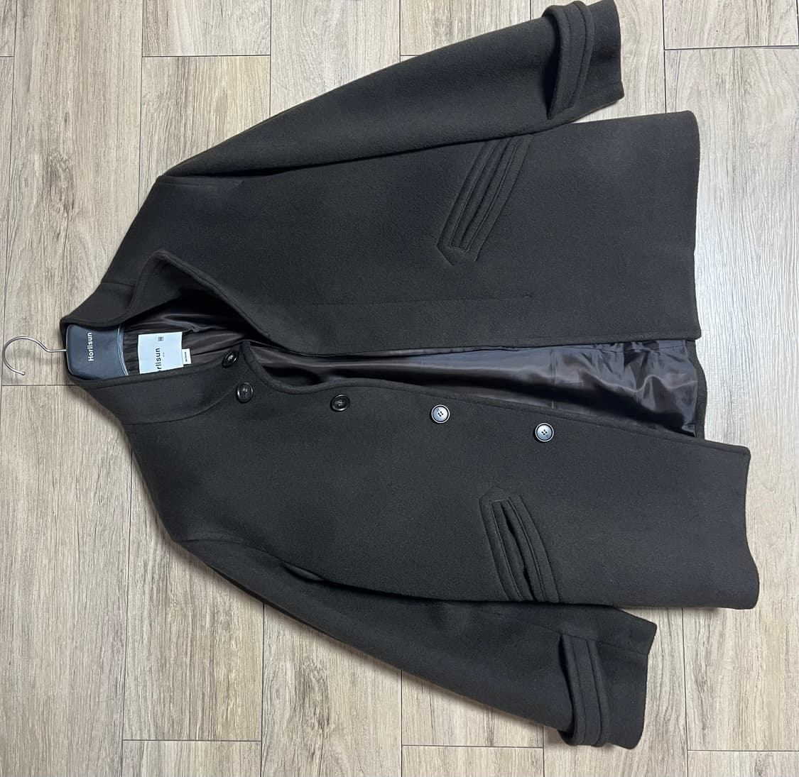 홀리선 배런 울 하프 코트 다크 브라운 상품이미지2