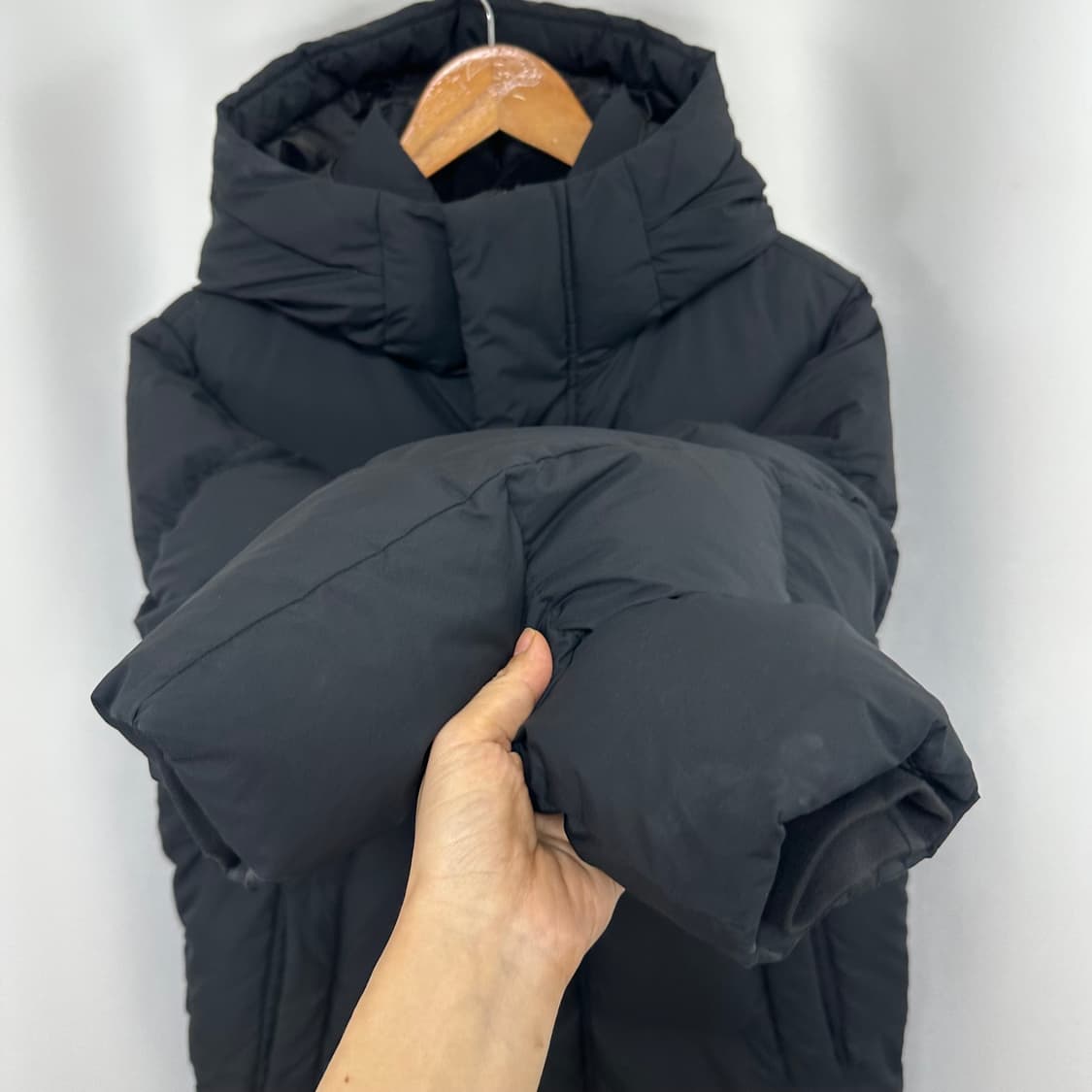필라 남자 후드 롱패딩 점퍼 검정 S 90 상품이미지4