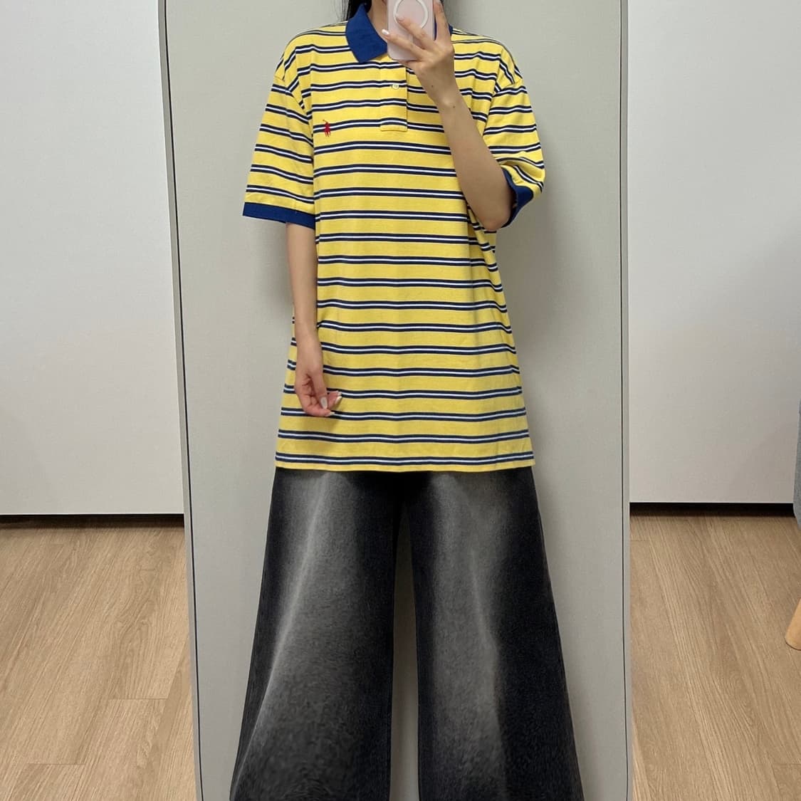 (새상품) 폴로 랄프로렌 스트라이프 카라 반팔 티셔츠 105 상품이미지1