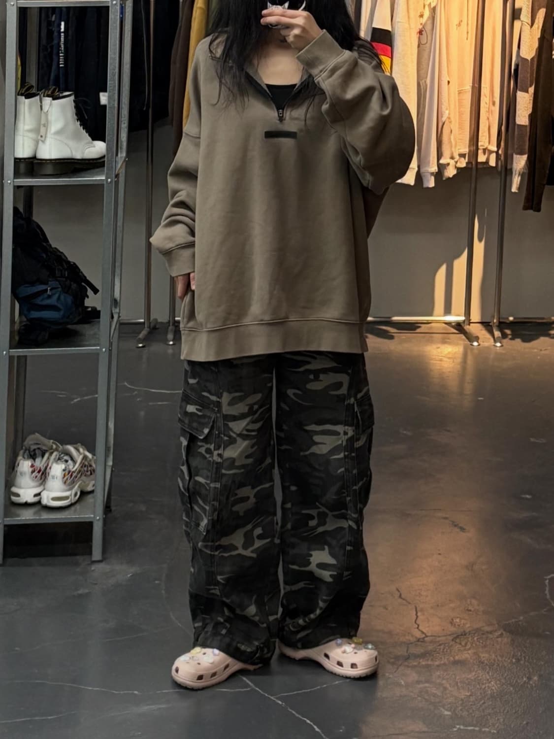 에센셜 피어오브갓 모크넥 하프집업 맨투맨 A2422 상품이미지1