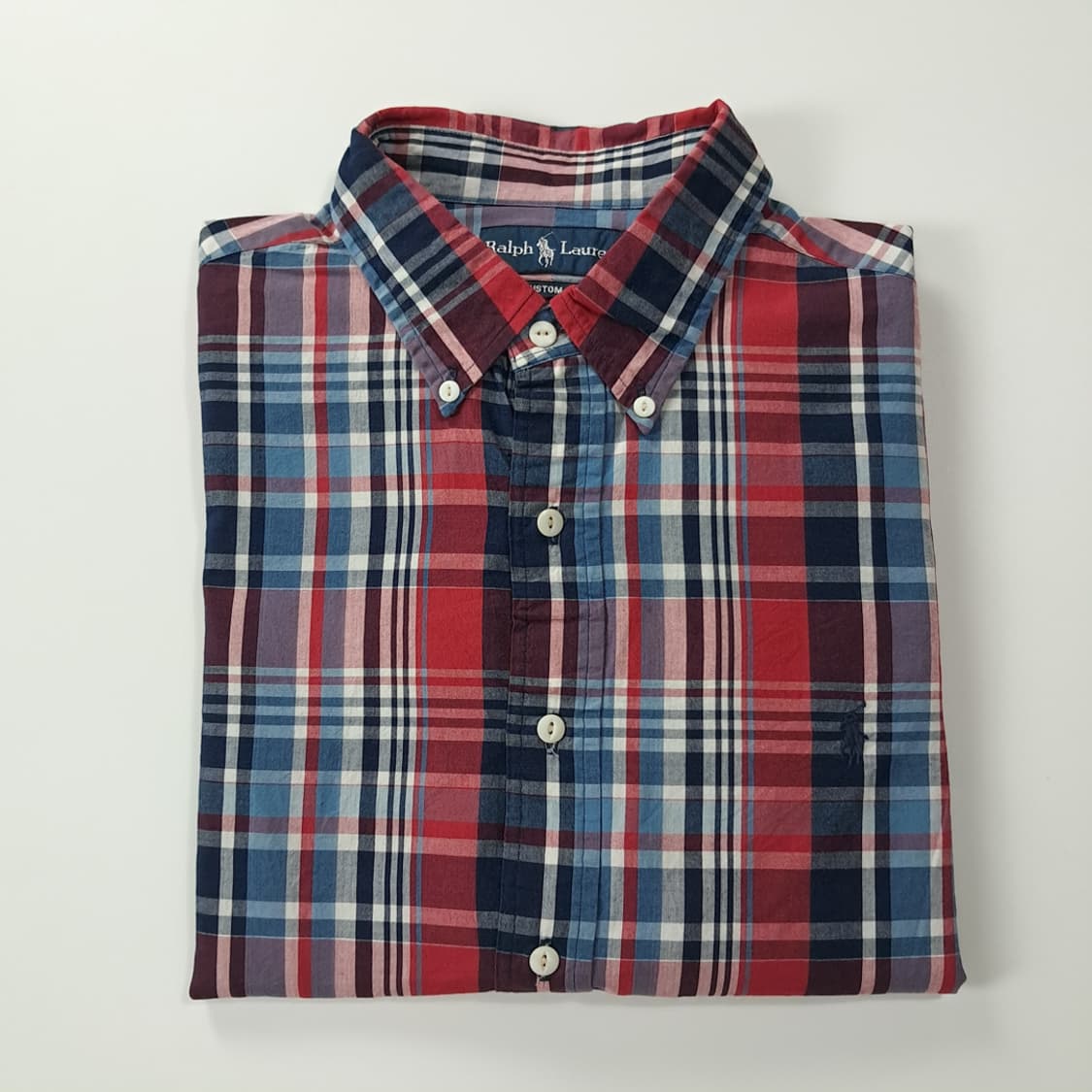 CK603 XL 폴로 버건디네이비 클래식 타탄체크 셔츠 남방 상품이미지7