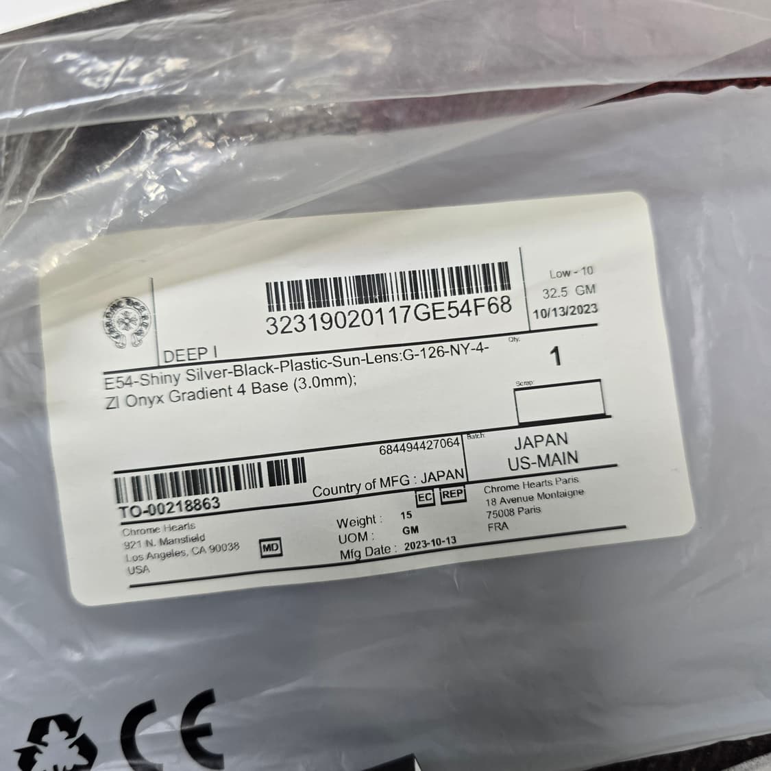 크롬하츠 딥1 샤이닝 실버 블랙 54사이즈 상품이미지5