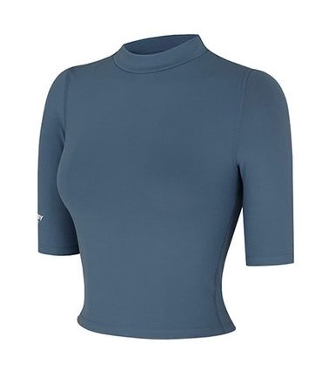 널디 슬림 코튼 크롭탑 반팔 티셔츠 BLUE 상품이미지1