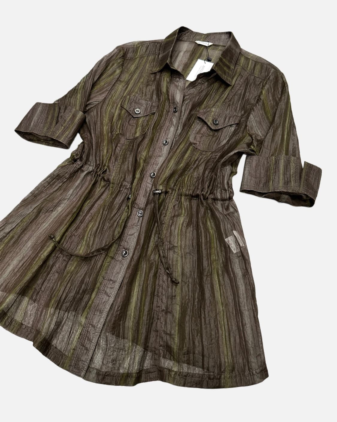 stripe organza string shirt 상품이미지3