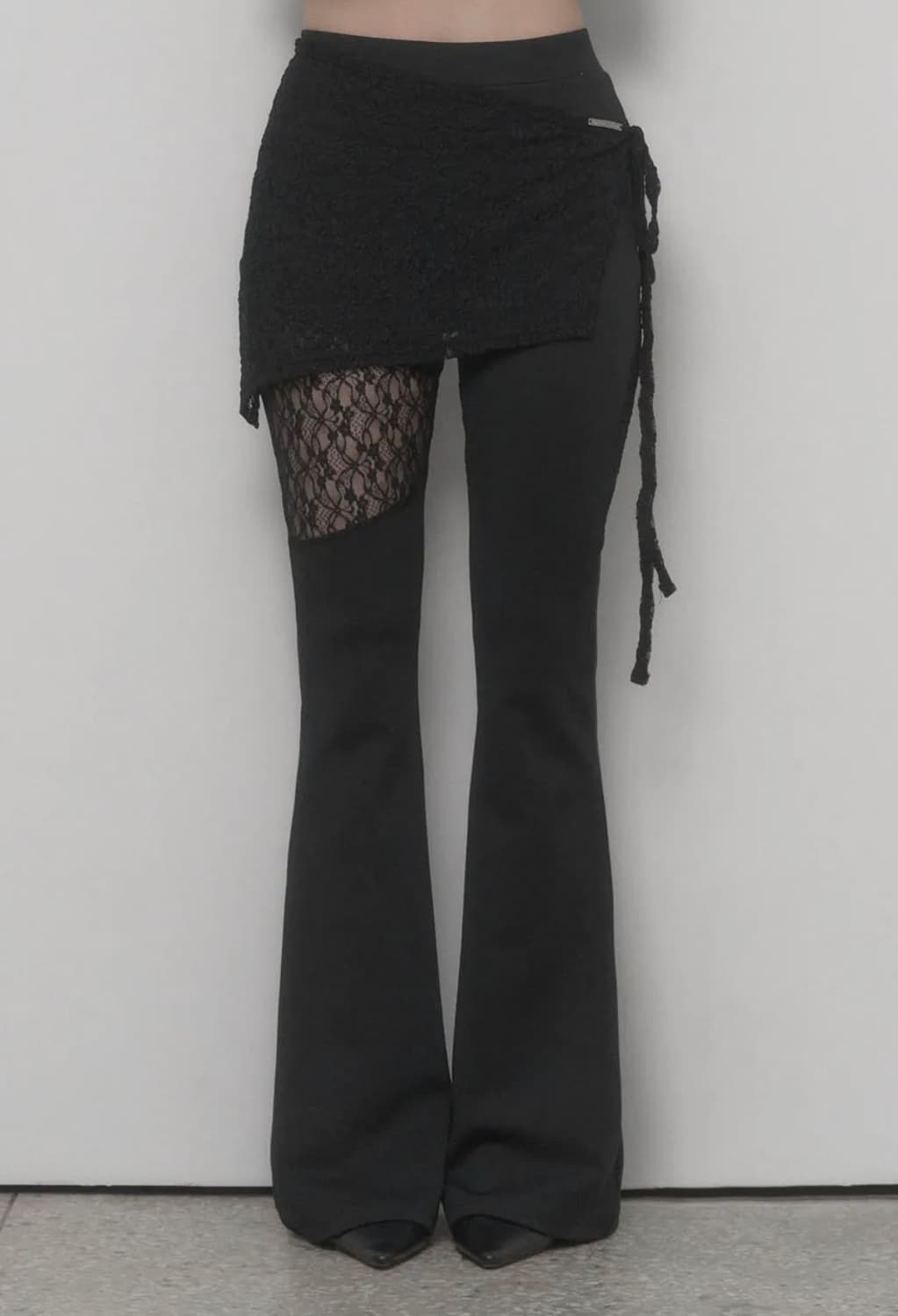 에트오소메 See Through Lace Lap Bootcut Pants 상품이미지1