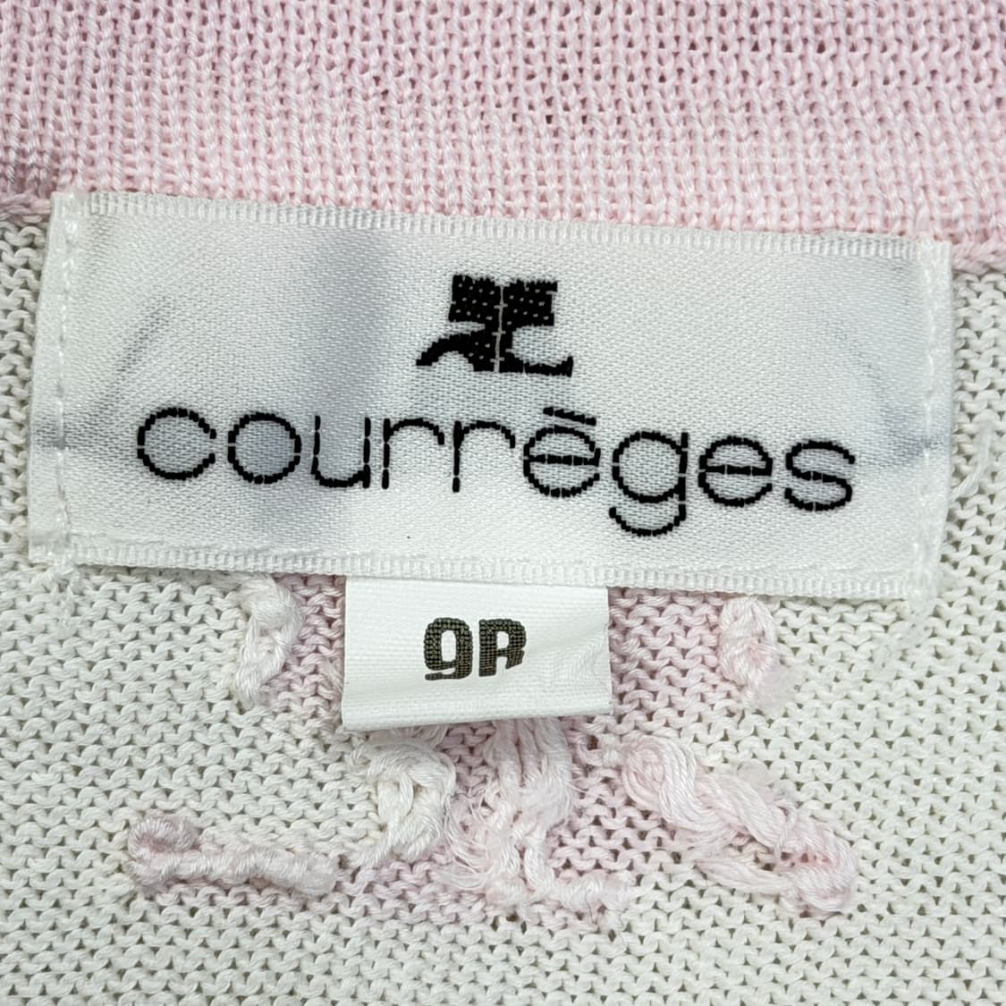 꾸레쥬 빈티지 화이트 핑크 가디건 상품이미지4