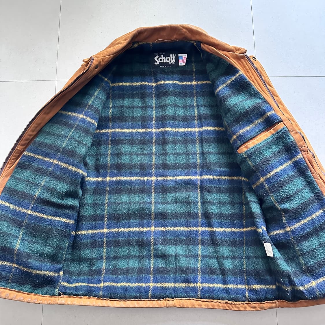 80s 쇼트 Schott 빈티지 스웨이드 가죽 자켓 38 USA MADE 상품이미지6